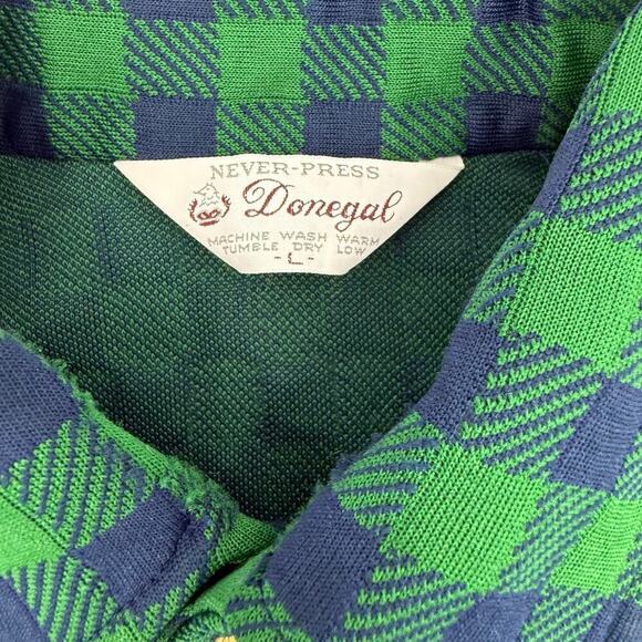Vintage Donegal 1970’s Polyester Plaid Shirt Jacket Mens Size Large GROOVY Retro - Picture 4 of 8